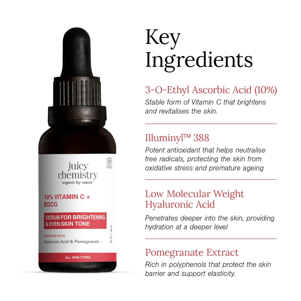 10% Vitamin C + EGCG Face Serum | Brightens Skin & Reduces Dark Spots