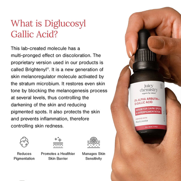 2% Alpha Arbutin + D-Gallic Acid Face Serum | Fades Dark Spots & Hyperpigmentation