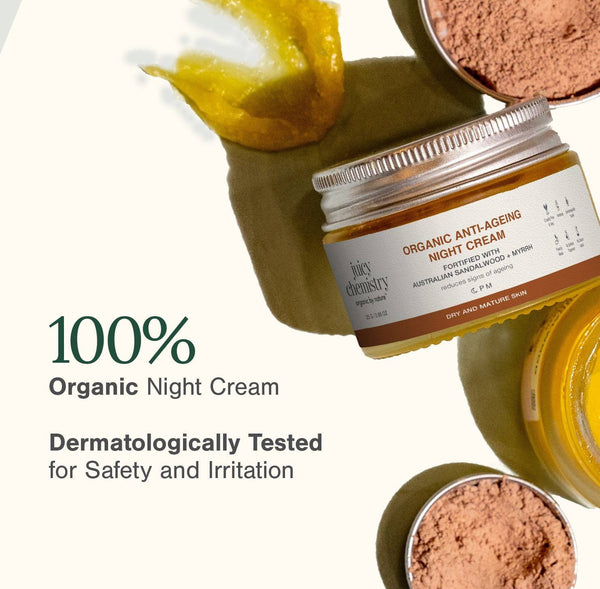 Organic Anti-Ageing Night Cream | For Pigmented, Dry Skin | Deep Moisturization & Skin Barrier Repair