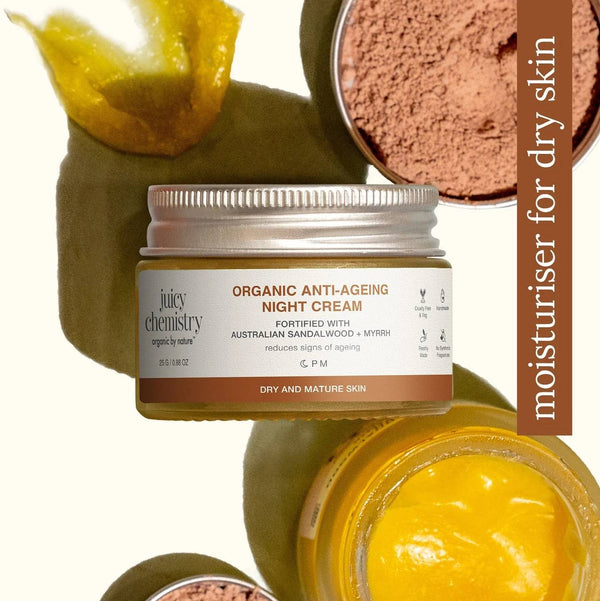 Organic Anti-Ageing Night Cream | For Pigmented, Dry Skin | Deep Moisturization & Skin Barrier Repair