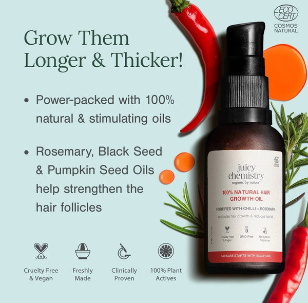 Chilli, Horsetail & Black Seed Hair Oil | Stronger, Healthier & Thicker Hair