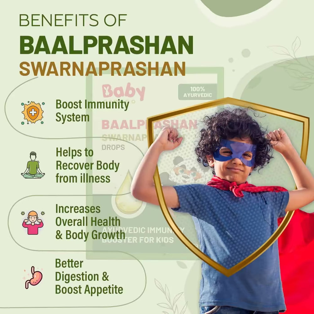 Baalprashan Swarnaprashan Drops | Immunity-Boosting | Cognitive Support | 100% Natural & Clinically Approved