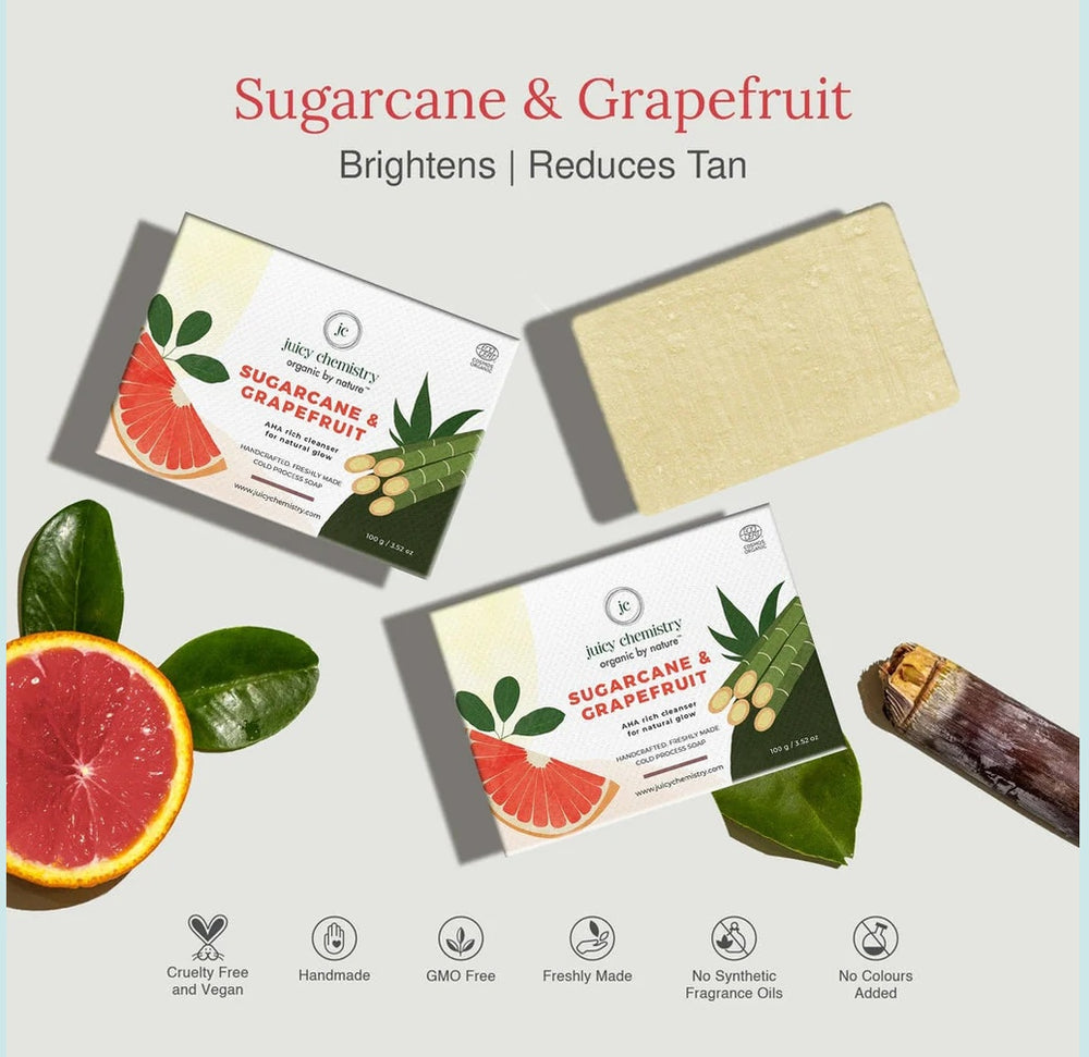 Sugarcane and Grapefruit Organic Soap | Face & Body, All Skin Types