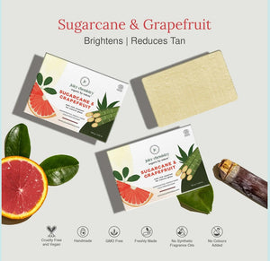 Sugarcane and Grapefruit Organic Soap | Face & Body, All Skin Types