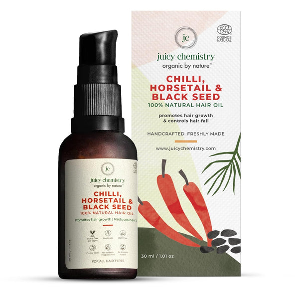 Chilli, Horsetail & Black Seed Hair Oil | Stronger, Healthier & Thicker Hair