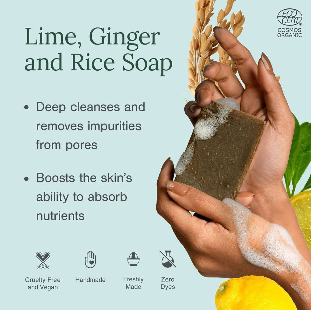 Lime, Ginger and Rice Soap | Face, All Skin Type, Body Soap