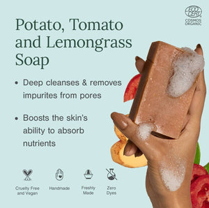 Potato, Tomato and Lemongrass Soap | Face, all skin types, body soap