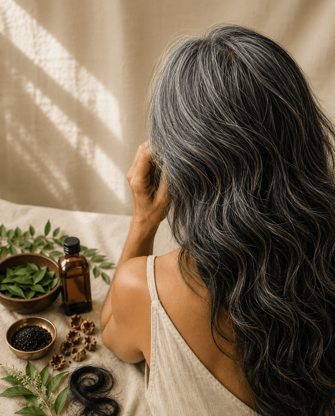 Ayurvedic Remedies for Premature Gray Hair: What Actually Helps, According to Science + Ancient Practice - Mindful Molecules