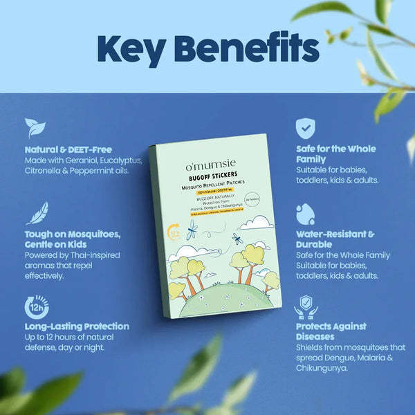 Mosquito Repellent Patches | Plant-Based Protection | DEET-Free | Up to 12 Hours Protection