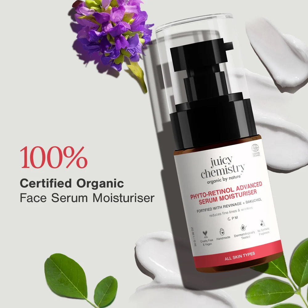 Phyto-Retinol Advanced Serum Moisturizer | Plant-Based Retinol Alternative | Skin Renewal & Collagen Support