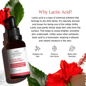 5% Lactic Acid + 3% Flower Acids Face Serum | Gently Exfoliates & Brightens Skin