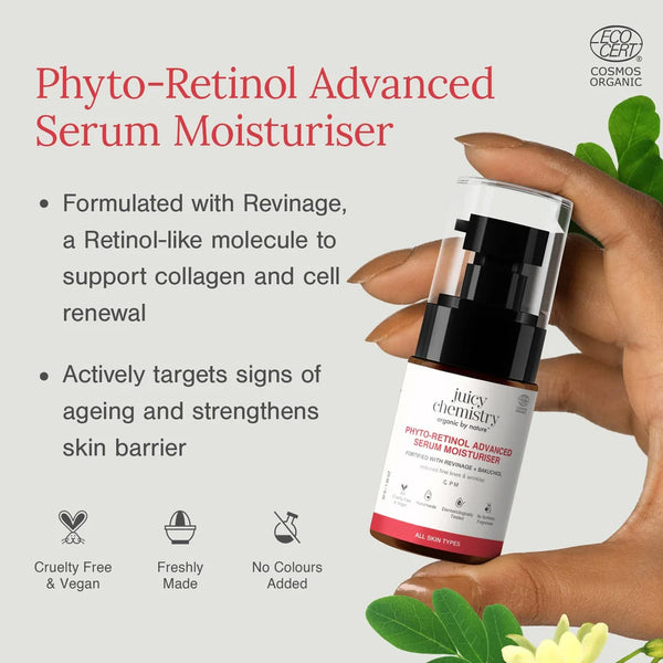 Phyto-Retinol Advanced Serum Moisturizer | Plant-Based Retinol Alternative | Skin Renewal & Collagen Support