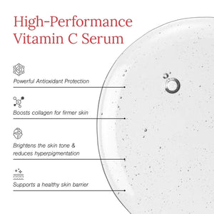 Close-up gel texture of Juicy Chemistry high-performance vitamin C serum that boosts collagen, brightens skin tone, and supports the skin barrier