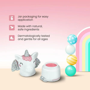O'mumsie lip balm for pre-teens and teens. Jar packaging, made with natural safe ingredients, dermatologically tested for all ages