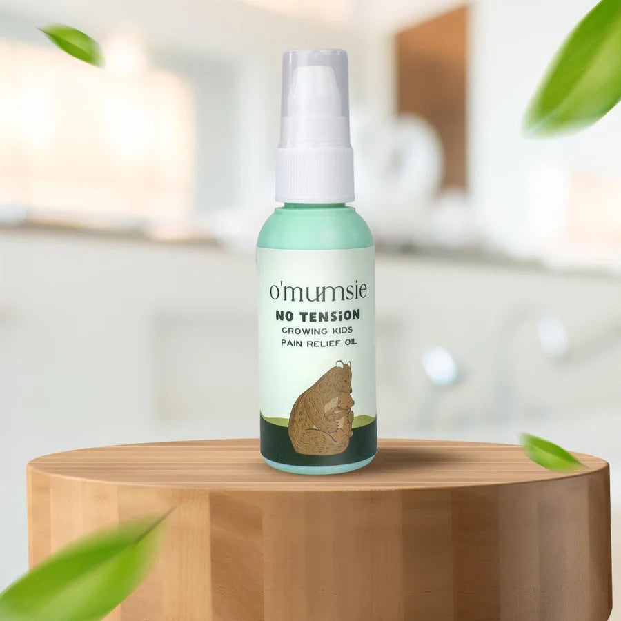 O'mumsie No Tension natural herbal oil for kids' growing pains — relax, soothe, comfort, bye-bye pain