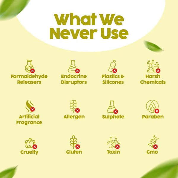 Ingredients O'mumsie non-toxic kids sunscreen never uses: formaldehyde releasers, endocrine disruptors, plastics, silicones, parabens, sulphates, gluten, GMOs