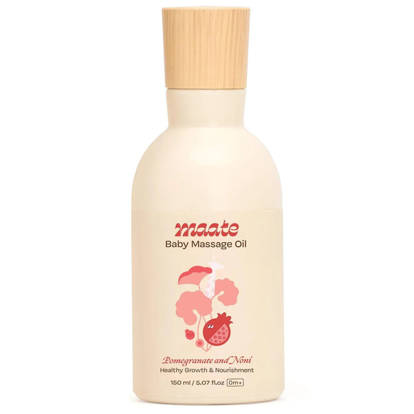 Maate Baby Massage Oil with Pomegranate and Noni, 150ml bottle for healthy growth and nourishment, 0 months plus