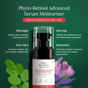 Phyto-Retinol Advanced Serum Moisturizer | Plant-Based Retinol Alternative | Skin Renewal & Collagen Support