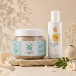 Bhringraj Anti-Graying Hair Bundle: Oil + Mask for Grey Hair & Scalp Care