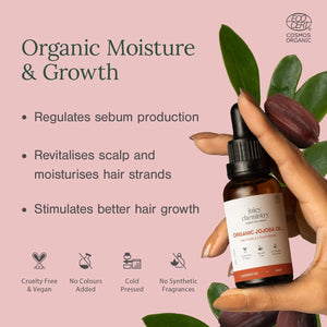 Organic Jojoba Oil | Omega-Rich Moisturising Oil | Balances Skin & Strengthens Hair