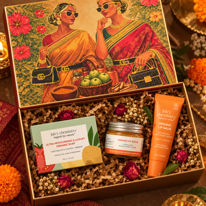 The Little Indulgence Box | Diwali Gift Set with Potato Tomato Lemongrass Soap, Blood Orange Lip Scrub & Lip Balm