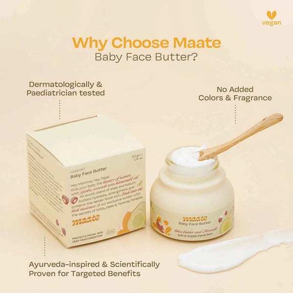 Baby Face Butter | Skin Protection & Deep Hydration | Lightweight, Nourishing Baby Face Cream