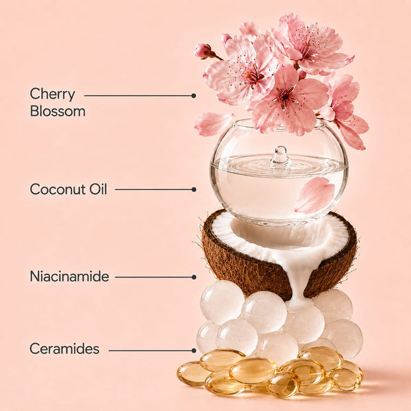 Cherry Blossom Body Lotion with Ceramides, Niacinamide & Shea Butter — Lightweight Daily Moisturizer
