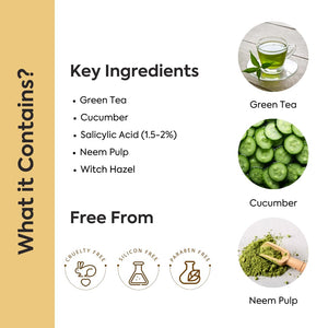 Green Tea Toner for Face | Oil Control | Pore Minimizing Care | Acne Care