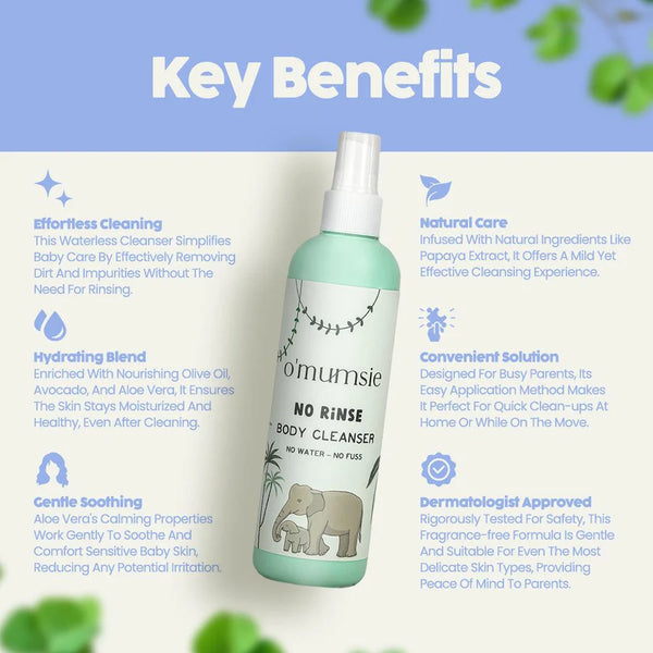 No-Rinse Baby Body Cleanser | Waterless Cleanse | Instant Freshness | Baby-Safe Formula