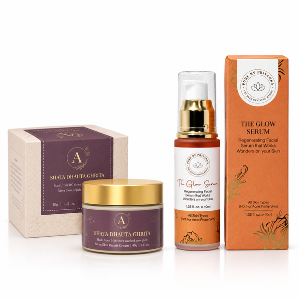 Ayurvedic Skin Care Bundle – Kumkumadi Serum & Ghee Face Cream