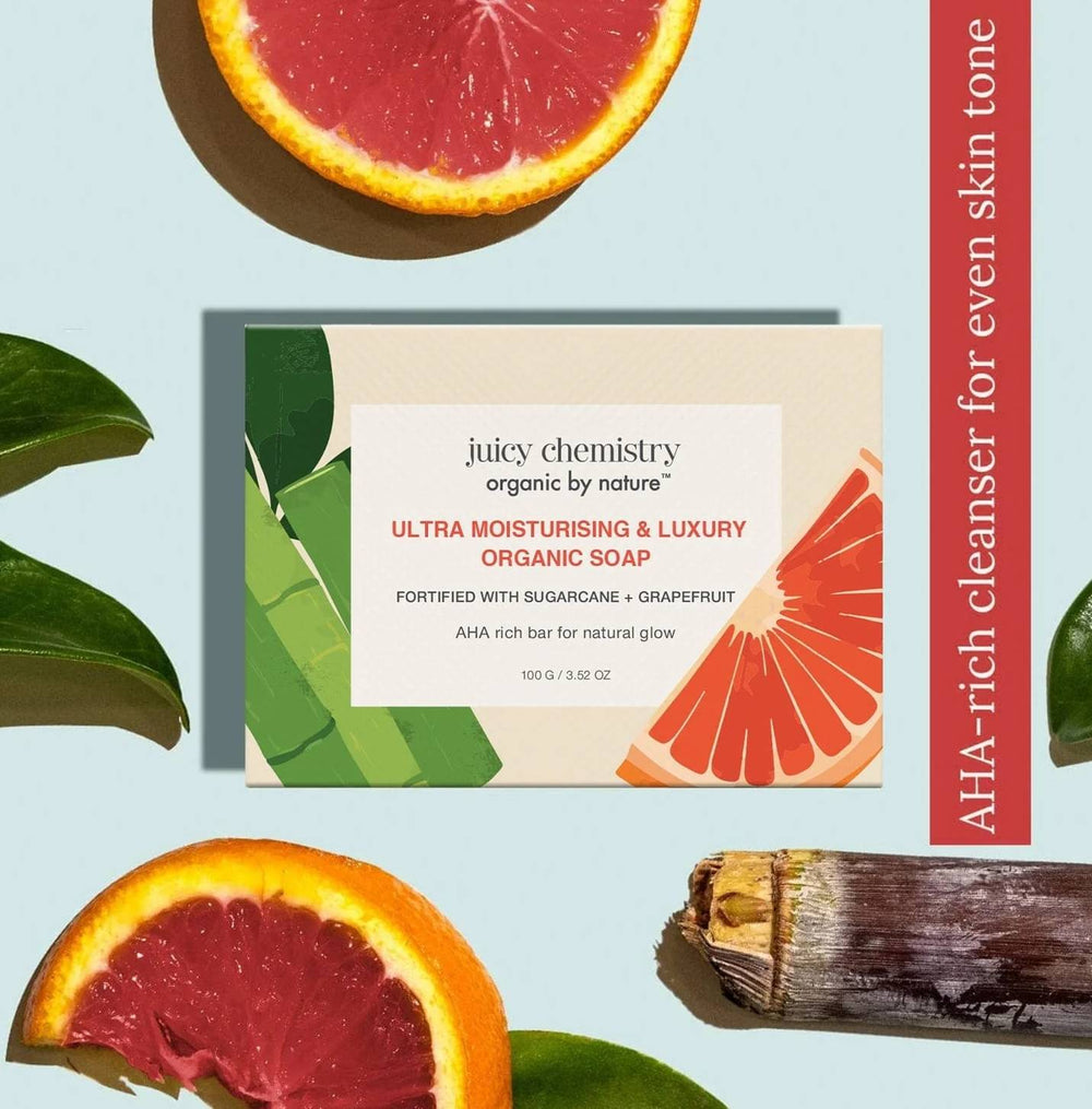 Sugarcane and Grapefruit Organic Soap | Face & Body, All Skin Types