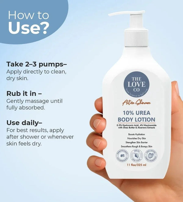 10% Urea Body Lotion — Ceramide & Niacinamide Moisturizer for Dry, Rough & Bumpy Skin