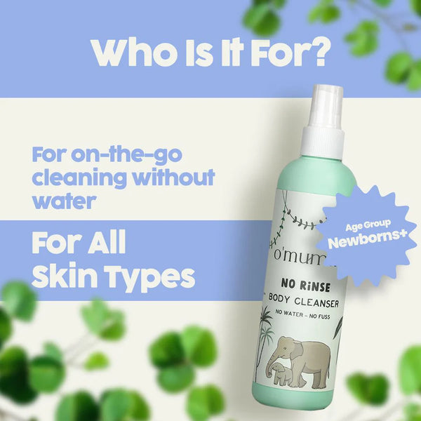 No-Rinse Baby Body Cleanser | Waterless Cleanse | Instant Freshness | Baby-Safe Formula